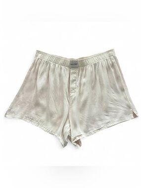 Calvin Klein Women's Cream Satin Shorts